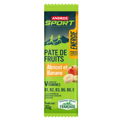 Andros - Pâtes De Fruits Vitaminées Abricot Banane Unité Andros - Pâtes De Fruits Vitaminées Abricot Banane Unité