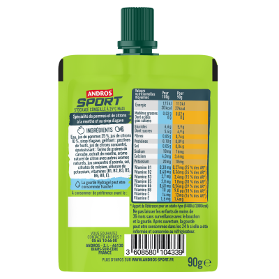 Andros - Gourde Hydragel Pomme Citron Menthe Andros - Gourde Hydragel Pomme Citron Menthe
