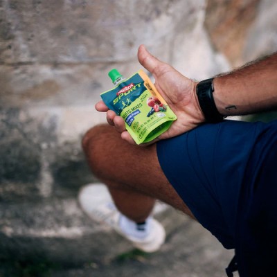Andros Sport - Gourde de Fruits Mixés Vitaminés Pomme Fraise Cassis Andros Sport - Gourde de Fruits Mixés Vitaminés Pomme Fraise Cassis