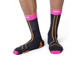 X-Socks - Chaussettes Trail Run Terraskin Expert Crew Fluopink/Black