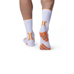 X-Socks - Chaussettes Trail Run Terraskin Expert Crew White/Blazing Orange