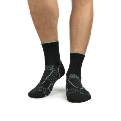La Chaussette de France - Trekker Mid Noir/Vert D'eau