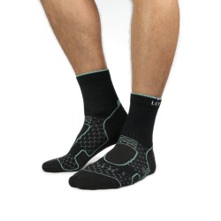 La Chaussette de France - Trekker Mid Noir/Vert D'eau
