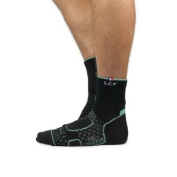 La Chaussette de France - Trekker Mid Noir/Vert D'eau